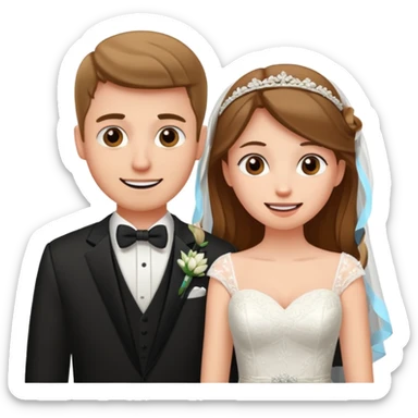 confused newlywed couple sticker