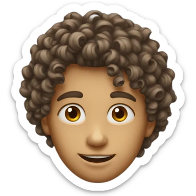 Only head. 17 year old boy. Curly hear sticker