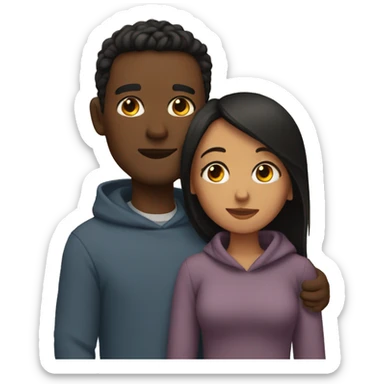 Couple cuddling  sticker