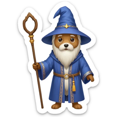 Dog wizard sticker