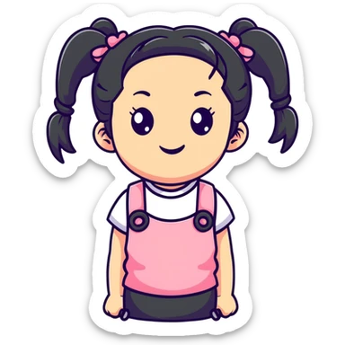 girl with pigtails sticker