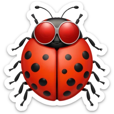 a badass ladybug with sunglasses  sticker
