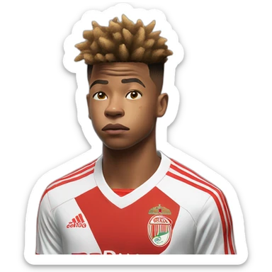 David Neres eyes closed and sad with a Benfica jersey (not stripes on it)  sticker