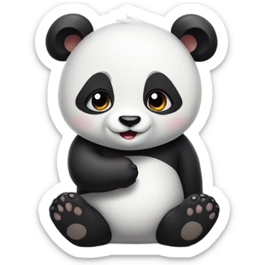 Pouting panda wants hug sticker
