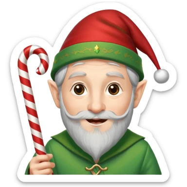 dumbledore smiling and wearing a christmas elf hat sticker