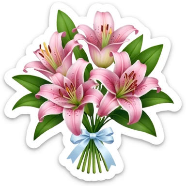 Pink lily bouquet  sticker