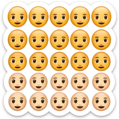 Emoji challenge.
Show 16 emojis that are almost identical.
Only one emoji has a small difference in shape or expression.
Neutral background, soft shadows.
Increase difficulty slightly.
Add subtle animation to keep attention. sticker