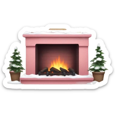 Winter Pink FirePlace sticker
