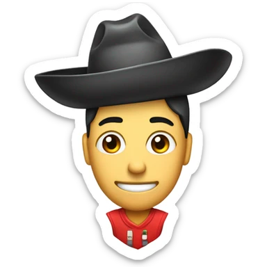 cartuchera con sombrero de youtube y telefono en mano sticker