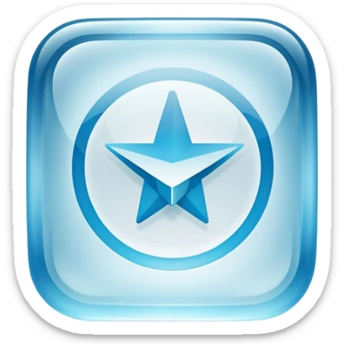 Telegram logo on a transparent glass square rounded block sticker