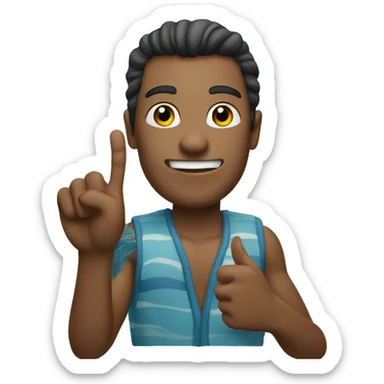 surfer giving the 🤙🏼 shaka (also known as "call me") hand gesture sticker