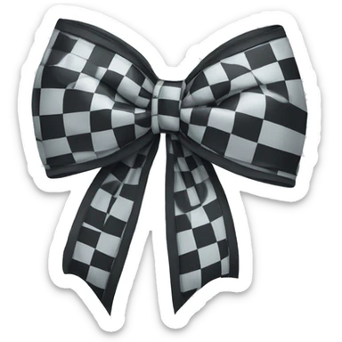 Checkered bow sticker