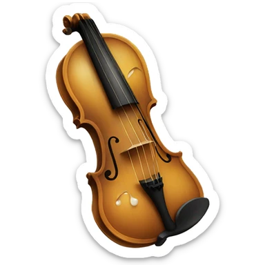Violin with sad face crying tears sticker