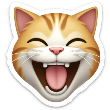 cat laughing sticker