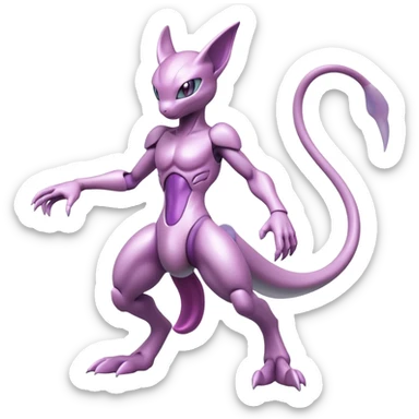  Cool Edgy Shiny Futuristic Ethereal Legendary Mewtwo-Digimon-Genesect-Palkia-hybrid full body sticker