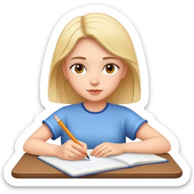 Chica escríbiendo sticker