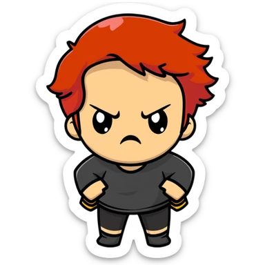 redhead girl angry face sticker