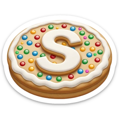 Christmas cookies with white "S" logo sticker