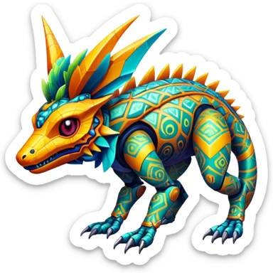  exotic tropical cyber-Protogen-Fakémon-Vernid-creature sticker