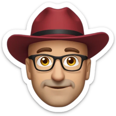stanley tucci wearing a mitre cardinal hat sticker