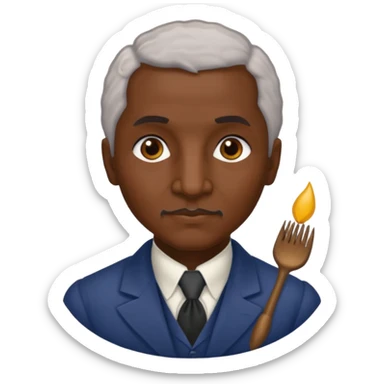 George Washington Carver with dark brown hair sticker