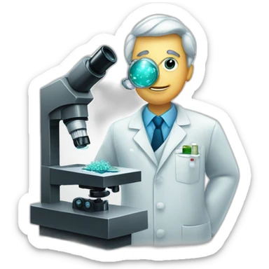 Cientifico con microscopio sticker