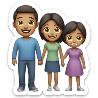 happy family of four sticker
