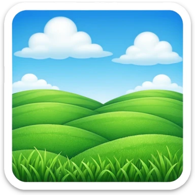 Grass field and blue sky realistically  sticker