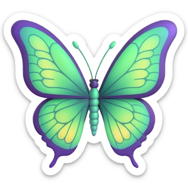enchanted butterfly with big symmetrical #c0ff53 green wings, glowing softly with gradient highlights and magical particles, elegant 3D cartoon fantasy style, transparent PNG, Discord role icon sticker