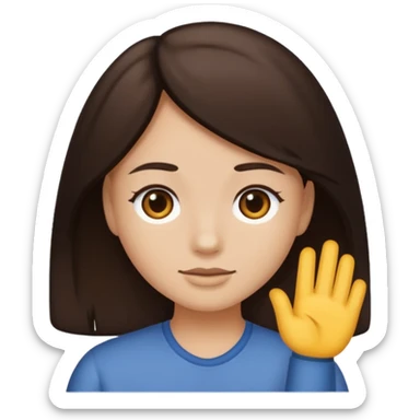 Dark brown hair, light skined sticker