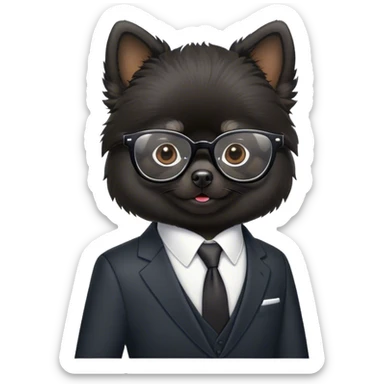 Black Pomeranian office manager sticker