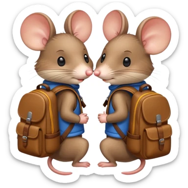mice with backpacks sticker