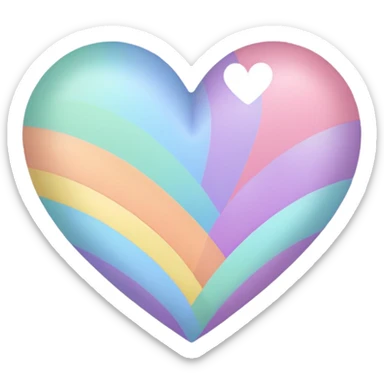 Pastel Rainbow girly heart sticker