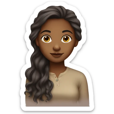 Cosy Brown Girl Long hair sticker