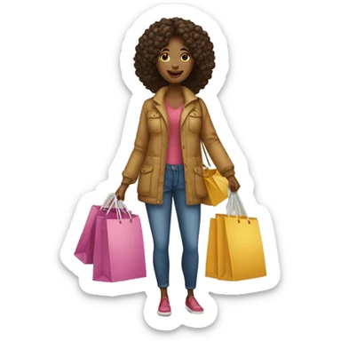 mulher loira com sacolas de compras sticker