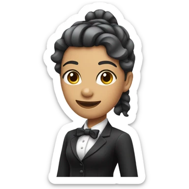 female butler with hair in ponytail sticker