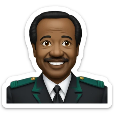 Le président Paul Biya heureux. sticker