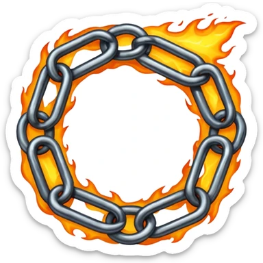 broken chain with fire sticker