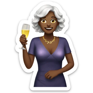 Wife celebrating new year sticker