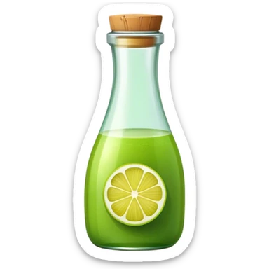 Green lemon juice bottled  sticker