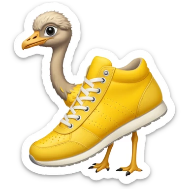  ostrich-in-yellow sneakers sticker