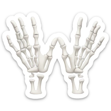 Skeleton hands doing the praise hands sticker