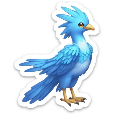 Wet Fantasy legendary blue bird water-type-Hydro-Phoenix-avian Fakemon full body sticker