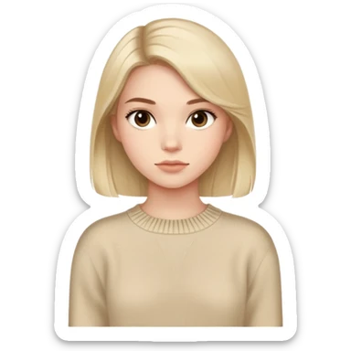 girl wearing beige ralph lauren sweater sticker