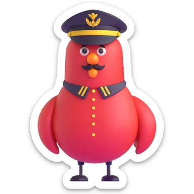 Tomato wearing Napoleon's cocked hat and military officer uniform sticker