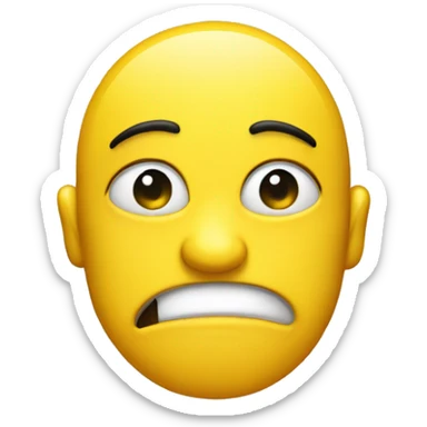 yellow smiley, Side eye with neutral straight horizontal mou sticker