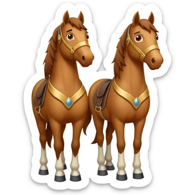 The two horses looking brave sticker