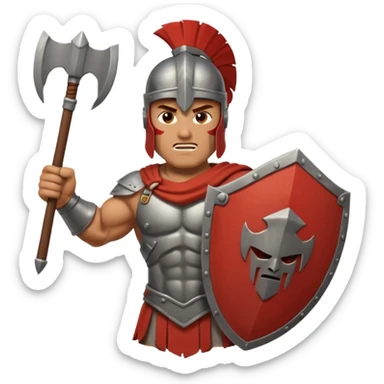 A spertan warrior shaking a shield writing "LAZY NOOB"on it sticker