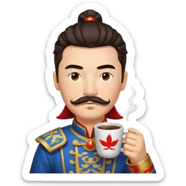 Lu bu squinting while drinking coffee  sticker