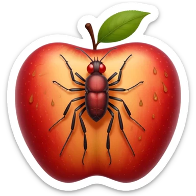 emoji of a small patch of skin (like on the neck or scalp) with a tiny red itchy bump and a small cartoon louse (bit) nearby, expressing mild irritation — clean, soft Apple emoji style, no gore, just symbolic redness and the insect clearly visible sticker